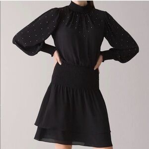 White House Black Market Black Long Sleeve Dress
